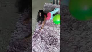 Ball workout  simple gym ball activities babyactivities 48 teluguvlogsfromusa siblings [upl. by Eiluj]