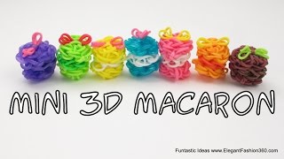 Rainbow Loom 3D Macaron Charms  How to  Food Series [upl. by Ocir]