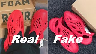 Real vs Fake Foam Runner Vermilion Review [upl. by Savage827]