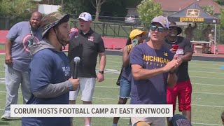 Blake Corum brings football camp to West Michigan [upl. by Aes]