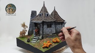 Building Harry Potter DIORAMA TUTORIAL  Hagrids Hut [upl. by Anivel]