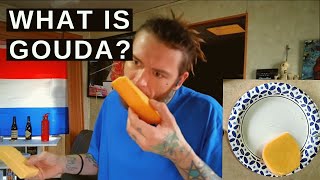 American Reacts to What is Gouda Cheese  Taste Test Dutch Made Gouda vs USA Made “Gouda” [upl. by Rekab]