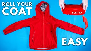 How To Roll Your Rain Jacket For Packing [upl. by Hpotsirhc210]