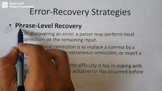 Lec11 C  Error Recovery Strategies [upl. by Ecnerwaled]