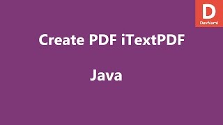 Create PDF Document with iTextPDF Java [upl. by Ricoriki]