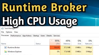 Fix Runtime Broker High CPU usage amp High Memory Usage on Windows  Fix Runtime Broker Error [upl. by Moonier105]