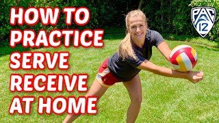 At Home Serve Receive Volleyball Drill  USC Libero Victoria Garrick [upl. by Kubetz]