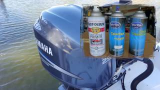 Yamaha Outboard Engine Cover Spray Can Painting [upl. by Arlin]