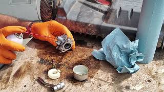 Carburetor Cleaning on a Troy Bilt Lawn Mower [upl. by Adnaloj]