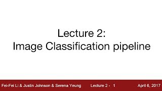 Lecture 2  Image Classification [upl. by Roper]