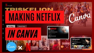 How to make Netflix Design themed template in CANVA 2021  No need Canva Pro  ENGLISH [upl. by Araes]