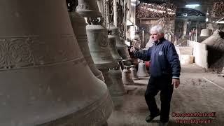 quotSilent Nightquot played with bells by Maestro Campanaro in the Marinelli Foundry in Agnone Italy [upl. by Auhsuoj]