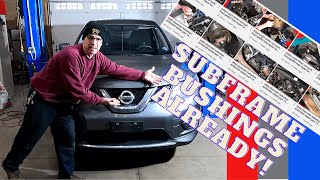 2016 Nissan Rogue Subframe bushing noise Nissan with 75k miles Lets find out whats going on [upl. by Broeder]