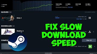 How To Fix Steam Games Slow Download Speed  Speed Up Downloads On Steam [upl. by Mulcahy]