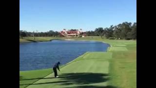 Golf player kills flying bird [upl. by Eellac]