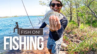 FISHING catch and release ADVENTURE with friends in the MAROOCHYDORE RIVER 🎣 [upl. by Mandeville]