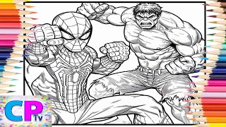 Spiderman and Hulk in Combat ModeCopic MarkerscoloringpagestvElektronomia  Fire [upl. by Kelby]