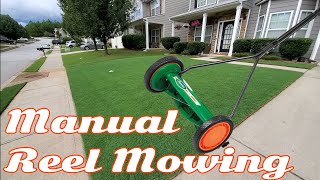 Manual Reel Mowing  Scotts Elite 16quot Model 41516S [upl. by Flight880]