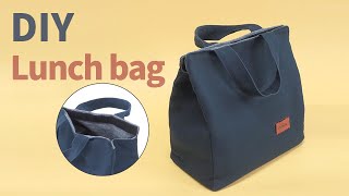 Lunch bag sewing tutorialHow to make a lunch bag easyfabric lunch bag diycanvas bag diyarasewing [upl. by Larisa]