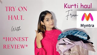 Myntra kurti set haul  Sale haul  Tryon  Honest Review [upl. by Bouton]