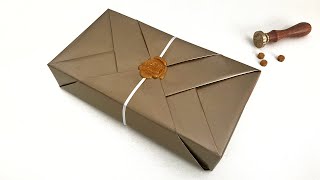 Double Kimono Gift Wrapping for shallow rectangular boxes [upl. by Supple]