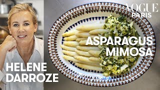 Chef Hélène Darroze cooks her white asparagus mimosa recipe  Vogue Kitchen  Vogue Paris [upl. by Queenie]