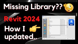 Missing Revit 2024 Content Library  How to update Revit 2024 Library [upl. by Lladnarc]