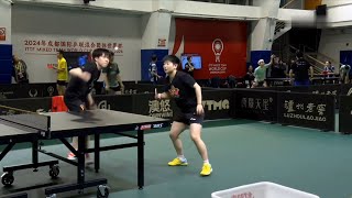 Wang Chuqin Training with Sun Yingsha PART 3  ITTF Mixed Team World Cup 2024 Chengdu CHN [upl. by Aiekahs]