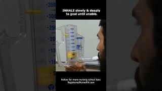 Incentive Spirometer Nursing Teaching in 21 Seconds shorts [upl. by Bab368]