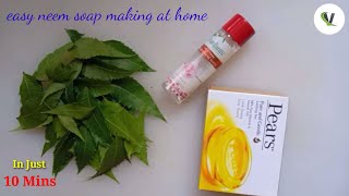 Easy Neem Soap making at home in just 10 mins [upl. by Casia]