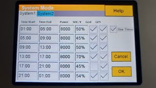 sunsynk inverter System Mode timers [upl. by Ymor]