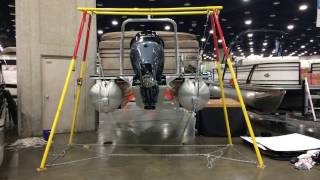 GoHoist Lifting Pontoons at Louisville Boat Show  Lift Boat Off Trailer [upl. by Sergias]