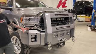 KELDERMAN LIFTED 2020 RAM 3500 56quot BUMPERS GRILLE GUARD SILVER amp CHROME [upl. by Egdamlat]