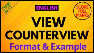 English  View Counterview  Class 8  12 [upl. by New]