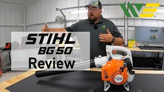 Stihl BG50 Gas Blower Review  Specs Maintenance Tips and Raw Demo [upl. by Direj841]