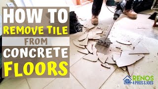 How to Remove Tile from a Concrete Floor [upl. by Anaihk376]