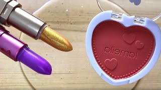 Makeup slimeSatisfying slime coloring with lipstickampglitter2in1compilation Lipstick slime ASMR153 [upl. by Akenal84]