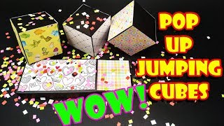 EASY DIY JUMPING CUBes  Pop up Cubes Card  CHRISTMAS box GIFTS [upl. by Alodee]