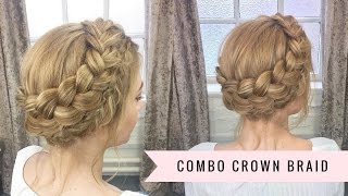 Combination Crown Braid By SweetHearts Hair [upl. by Annairdna719]