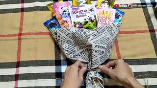 【DIY Craft5】零食花束 snack bouquet  亲手包花束送给吃货朋友吃货花吧 [upl. by Talyah143]