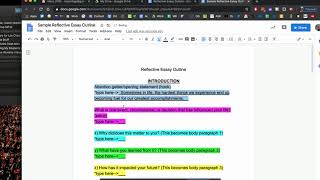 Reflective Essay Intro Paragraph Tutorial [upl. by Obeng]