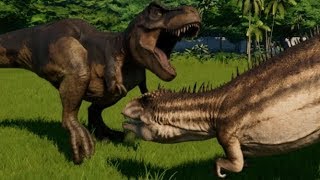 Carcharodontosaurus vs TRex Indominus Rex Indoraptor Spinoraptor Giganotosaurus Spino amp Allo [upl. by Merat858]