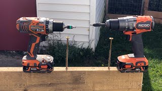 Ridgid new brushless hammer drill VS old brush X4 drill driver with different battery 🤙 [upl. by Waring991]