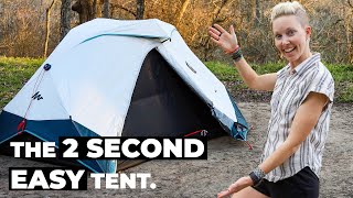 Review Decathlon Quechua 2 Second Easy Fresh amp Black 2Person Waterproof Camping Tent [upl. by Selig]