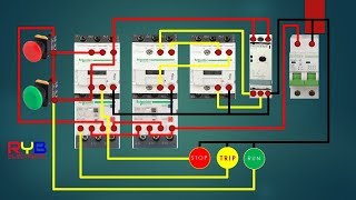 star delta starter control circuit diagram  star delta connection [upl. by Dearr132]