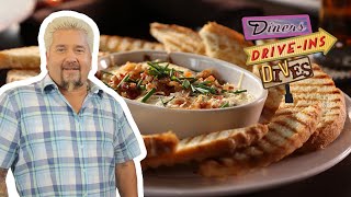 Guy Fieri Eats Bacon And Onion Dip  Diners DriveIns and Dives  Food Network [upl. by Dianemarie]