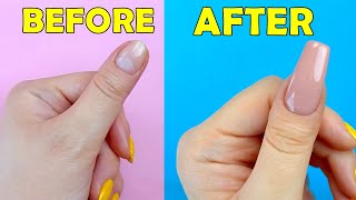 HOW TO MAKE FAKE NAILS FROM HOME MATERIALS in 5 minutes  EASY NAIL HACK IDEA [upl. by Lain95]