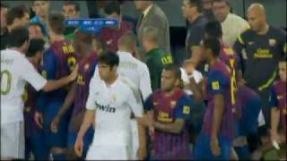 FC Barcelona vs Real Madrid  Marcelo tackles Fabregas 20110817 [upl. by Nerfe]