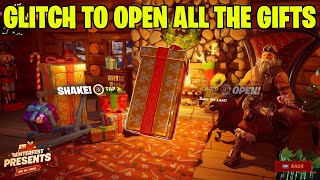 Glitch To OPEN ALL THE PRESENTS In Winterfest 2021 Fortnite [upl. by Aihsenet644]