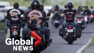 Hells Angels roll towards Canadian farm for massive weekend party [upl. by Punak]